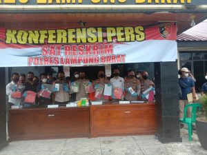 Gelar Konferensi Pers, Polres Lambar Ungkap 13 Kasus Awal Tahun 2022