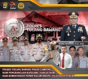 Polres Tuba Raih Penghargaan Yanlik dari Kementerian PAN-RB