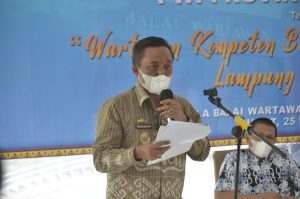 Kadiskominfotik Apresiasi UKW PWI Lampung Ditengah Pandemi Covid-19