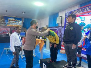 Polres Pringsewu Dukung Kejurnas Angkat Berat