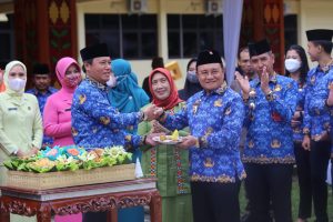 Wabup Lambar Serahkan Penghargaan untuk PNS Teladan
