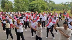 KPU Pringsewu Gelar Senam Pemilu 2022