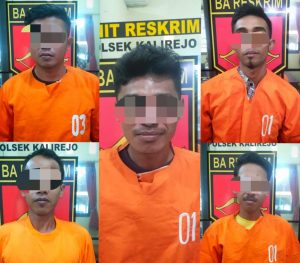 Polsek Kalirejo Gulung Lima Terduga Pelaku Pengroyokan di Arena Hiburan