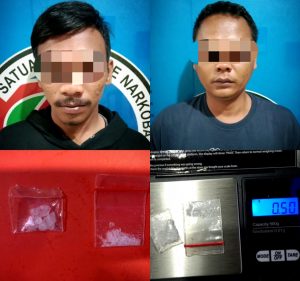 Satres Narkoba Polres Lamteng Amankan Dua Pria Diduga Buang Plastik Berisi Narkoba