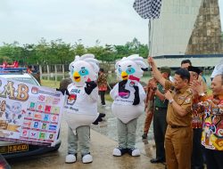 Serah Terima Kirab Tubaba, Pj. Bupati Siap Dukung Kondusifitas Pemilu 2024