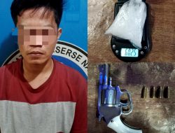 Melintas di Jalinsum Gunung Sugih Diduga Bawa Sabu dan Senpi Seorang Buruh Diamankan Polisi