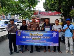 Sasar Tempat Keramaian, Unit Kamsel Sat Lantas Polres Lamteng Sosialisasi Ops Zebra Krakatau 2023