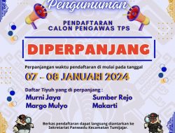 Rekrutmen PTPS Tubaba Diperpanjang
