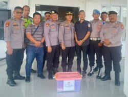 Polres Lamteng Kawal Ketat Pergeseran Rekapitulasi Perolehan Suara Pemilu ke KPU Provinsi