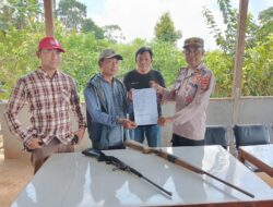 Warga Serahkan Dua Pucuk Senpi Ke Polsek Balik Bukit