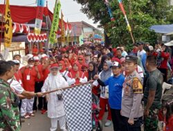 Semarak HUT RI Ke-79, Peserta Jalan Sehat di Desa Kebagusan Membludak
