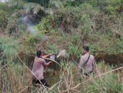 Cegah Karhutla Polres Mesuji Berhasil Padamkan Api di Lahan Gambut.