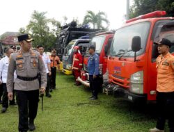 Wujud Sinergi Dalam Menghadapi Potensi Bencana Polres Lampung Tengah Gelar Apel Tanggap Darurat