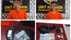 Asik isap Shabu Di Rumah Kosong Dua Warga Diamankan Tekab 308 Polsek Bumiratu Nuban