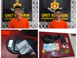 Asik isap Shabu Di Rumah Kosong Dua Warga Diamankan Tekab 308 Polsek Bumiratu Nuban