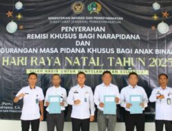 Nuansa Natal di Lapas: 3 Warga Binaan Terima Remisi sebagai Bentuk Kepedulian dan Pembinaan