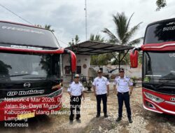 Jelang Idul Fitri, Dishub Tubaba Cek Kelayakan Mobil Bus