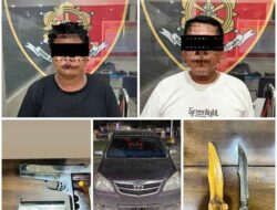 Polres Mesuji Amankan 2 Orang Pria  Pemilik Badik dan Senpi Rakitan