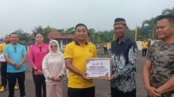 Polres Mesuji Menggelar Olahraga dan Pelepasan 500 Paket Sembako Bantuan Sosial Untuk Masyarakat