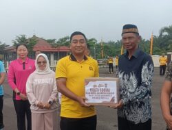 Polres Mesuji Menggelar Olahraga dan Pelepasan 500 Paket Sembako Bantuan Sosial Untuk Masyarakat