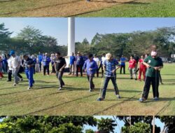 SEMARAK HUT KE-19 PESAWARAN, PEMKAB GELAR APEL DAN LOMBA TRADISIONAL PERERAT KEBERSAMAAN
