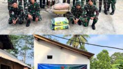 Peringati HUT Ke-14, Skadron 12/AJY Bantu Pembangunan Bagi Warga Kurang Mampu Di Way Tuba