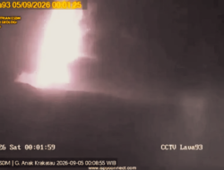 Gunung Anak Krakatau Terus Erupsi, Abu Vulkanik Melanda Tiga Kecamatan Pesisir Tanggamus