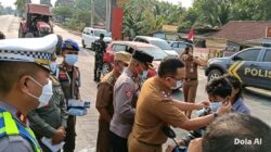 Antisipasi Dampak Erupsi, Polres Mesuji dan Forkopimda Bagikan Masker Serentak di 16 Titik